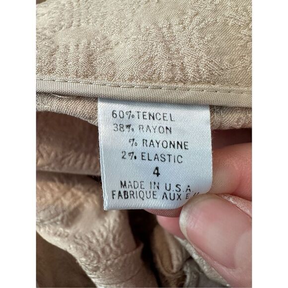 Elie Tahari Tan Medallion Pants Size 4 Long Inseam Tall - Picture 8 of 8